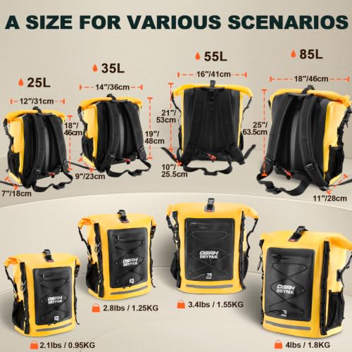 Waterproof Backpack Dry Bag 35L (Yellow / 85L)