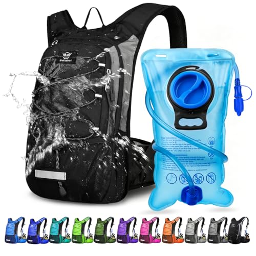 Insulated Hydration Backpack Pack with 3L BPA Free Leak Proof Water Bladder (Black)