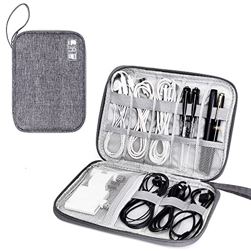 Travel Electronics Organizer Portable Cable Organizer Bag for Storage Electronic Accessories Case for Cord (Grey2)