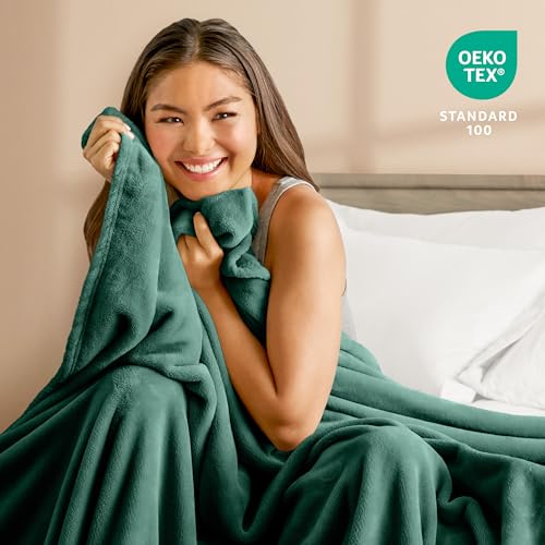 Fleece Blanket Luxury Microplush (Full/Queen / 12 - Forest Green)