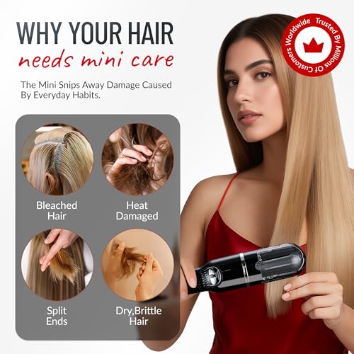 Mini 2 Original Cordless Split End Hair Trimmer for Dry (Black / Rechargeable Battery)