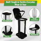 Heavy Duty Black Trash Bag Portable Trash Bag Holder Stand with 7 Bags (Heavy Duty Black)