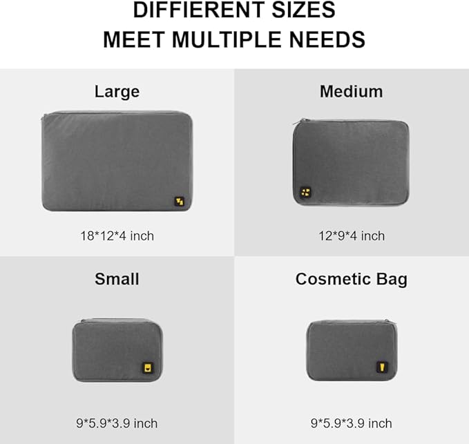 LEVEL8 4 Set Packing Cubes Travel Luggage Packing Organizers - Image 2