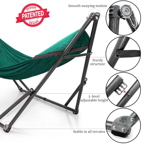 Double Hammock with Stand Included for 2 Persons (1. Peacock)