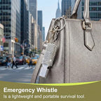 Emergency Whistles Lifeguard Safety Whistle with Lanyard and Keychain for Outdoor Camping Hiking Boating Backpacking Fishing Kayak Kids Rescue Signaling Loud Survival Whistle (Silver)
