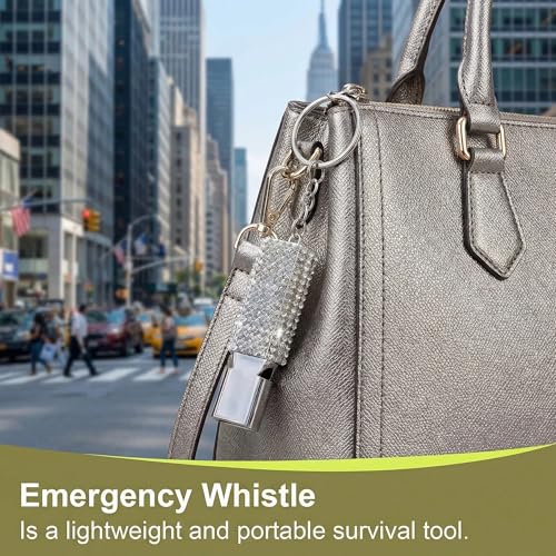 Emergency Whistles Lifeguard Safety Whistle with Lanyard and Keychain for Outdoor Camping Hiking Boating Backpacking Fishing Kayak Kids Rescue Signaling Loud Survival Whistle (Silver)
