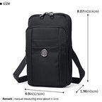 Senient Wolf Waterproof Nylon Multifunctional Phone Crossbody Waist Wallet Travel Passport Bag (Black)
