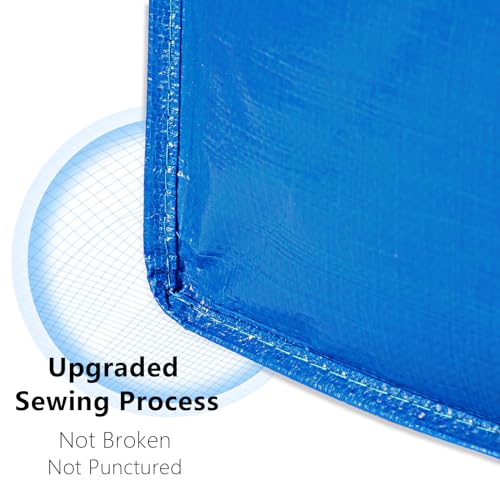 Heavy Duty Extra Large Blue Moving Bags with Strong Zipper Backpack Handles (Blue / 10 Pack)