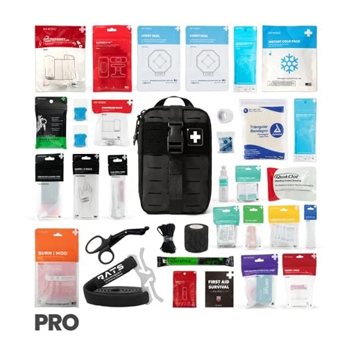 MyFAK PRO Tactical IFAK Trauma Kit & First Aid Kit with Tourniquet (Black / PRO)