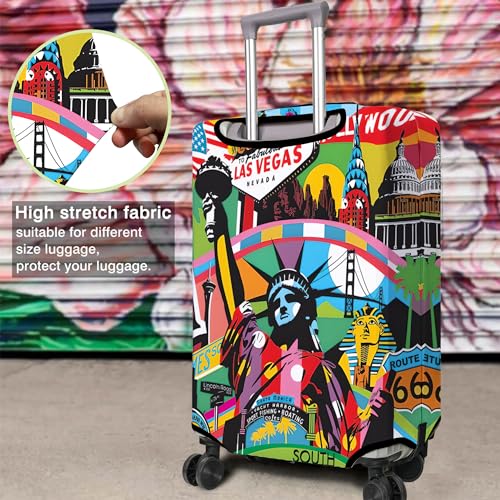 Travel Luggage Cover Suitcase Protector Fits 18 (B-3 / XL(29-32in))