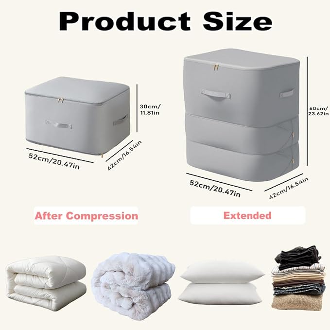 Ultra Space Saving Self Compression Organizer, 2025 New 3-Layer Zipper Large - Image 2