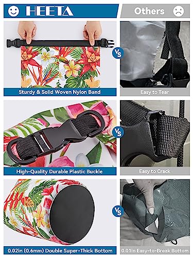 Waterproof Dry Bag Backpack with Emergency Whistle (40L / Flower)