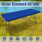 2 Pack Rectangle Spandex Fitted Table Cloth (Blue / 96" x 36" (Rectangular))