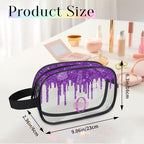 Personalized Transparent Makeup Bag with Name (Deep Purple)