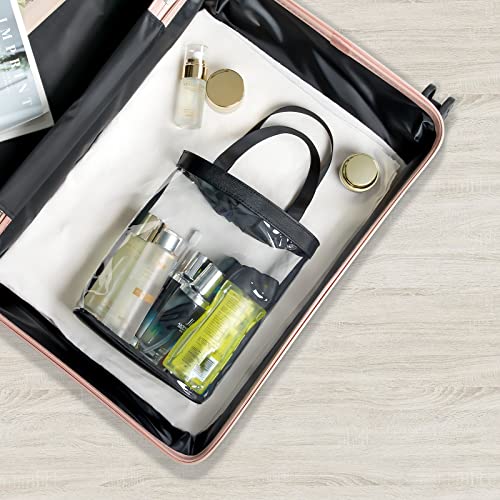 Clear Makeup Bags (Medium / 8-Black with Drawstring)