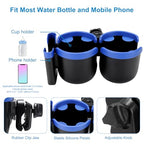 Stroller Cup Holder with Phone Holder (Double Holder-Blue)