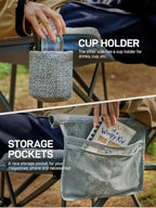 Padded Oversized Folding Camping Chair for Adults (Blue&white)