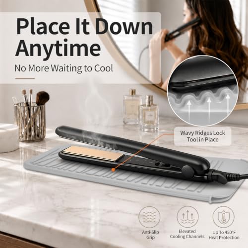 Heat Resistant Travel Mat Pouch for Hair Straighteners (1 Pack / Mist)
