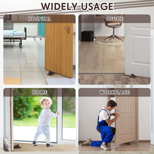 8 Pcs Jumbo Door Stoppers Heavy Duty Rubber Doorstop (Coffee)