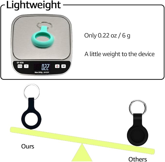 ThingsBag Airtags 4 Pack Holder Keychain, Silicone GPS Case Key Ring - Image 4