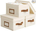 StorageWorks Storage Bins with Lids, Decorative Storage Boxes with Lid and PU by StorageWorks