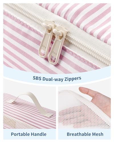 Packing Cubes for Travel (Dusty Pink Stripe / 7 Set)