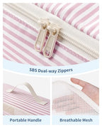 Packing Cubes for Travel (Dusty Pink Stripe / 7 Set)
