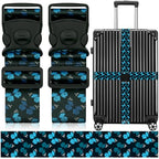 2 Pack Luggage Straps for Suitcases (24020 Blue Butterfly)
