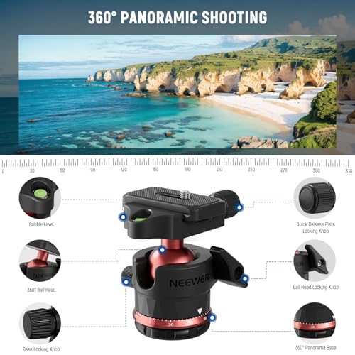 Basics 70.9" Camera Tripod Monopod w Center Column (TP16 w/Ball Head)