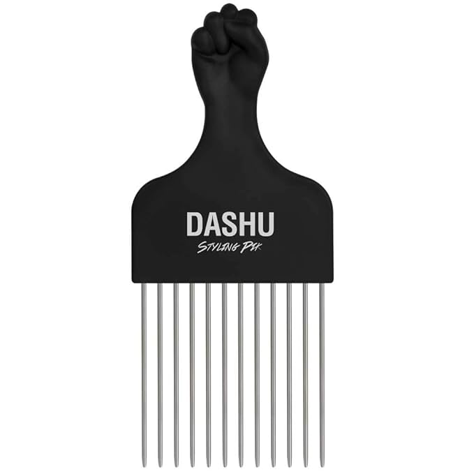 DASHU Classic Styling Pik 6.69 Inches – Hair Pick Comb for Volumizing, Rust-Resistant Metal Afro Pick, Durable Volume Pick for Black Men & Women, Full Hair Lifting Tool