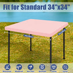 2 Pack Square Spandex Fitted Table Cloth (Pink / 34" x 34" (Square))