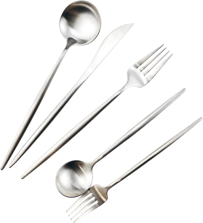 Gugrida 20-Piece 18/10 Stainless Steel Flatware Silverware, Luxury Dinnerware - Image 2