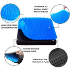 Gel Seat Cushion for Long Sitting (Blue / Jumbo Thick: 20x20x1.9inch)