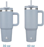 30 oz Tumbler with Handle and 2 Straws, 2 in 1 Lid Insulated Water Bottle - Image 3