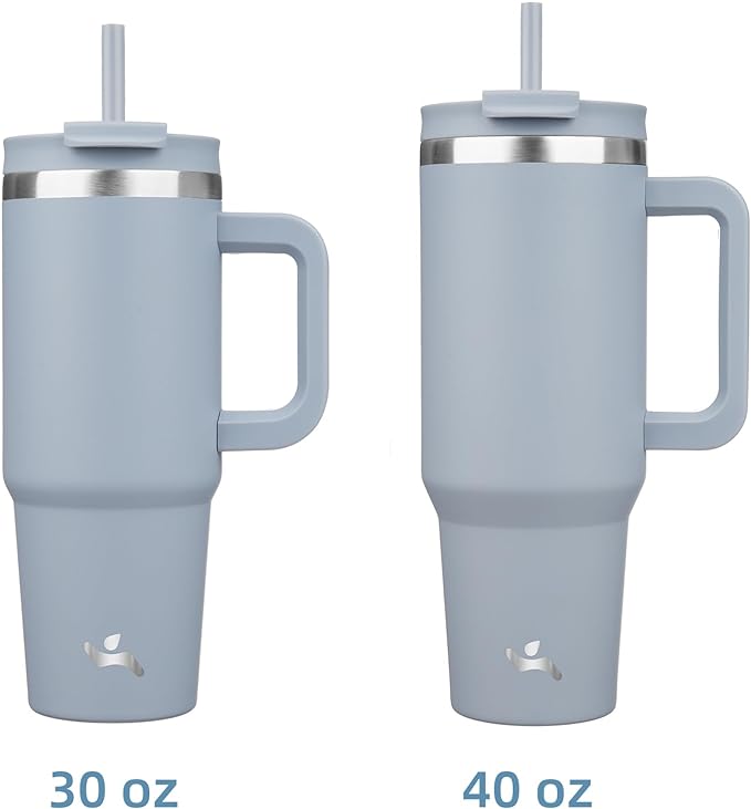 40 oz Tumbler with Handle and 2 Straws, 2 in 1 Lid Insulated Water Bottle - Image 3