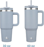 40 oz Tumbler with Handle and 2 Straws, 2 in 1 Lid Insulated Water Bottle - Image 3