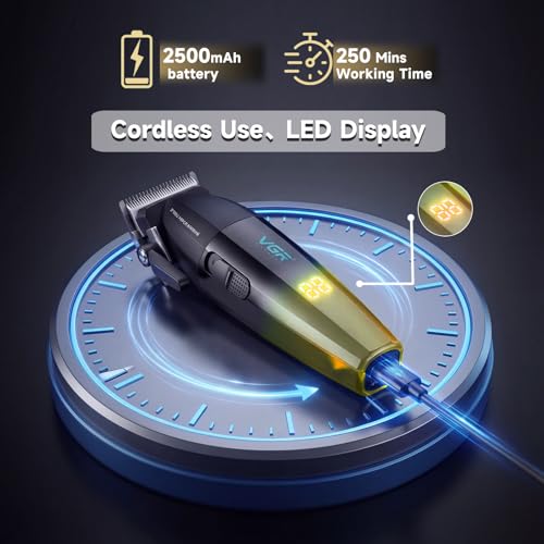 003 Professional Hair Clippers for Men with Clipper Trimmer Set (Gold)