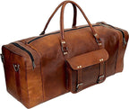 Leather Duffle Bag for Men Luggage Handmade Travel Bag Carry On Luggage - Image 3
