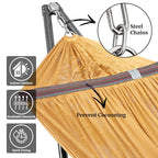 Universal Double Hammock with Stand Included Portable (1. Yellow)