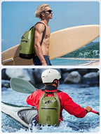 Waterproof Dry Bag Backpack with Zippered Pocket (Green / 5L)