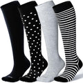 Viscose Made from Bamboo Compression Socks for Women&Men 20 (Large / 4 Pair-mix3)