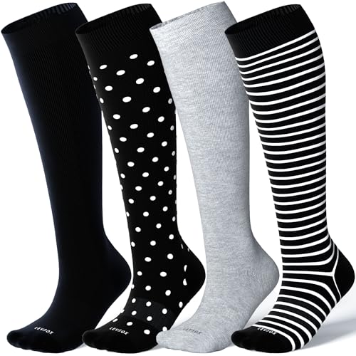 Viscose Made from Bamboo Compression Socks for Women&Men 20 (Large / 4 Pair-mix3)