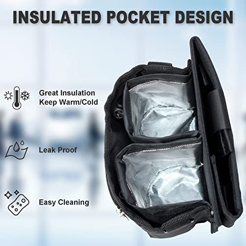 Luggage Travel Cup Holder with Luggage Straps Free Hand Drink Caddy Beverage Holder Travel Accessories Gift for Flight Attendants Businessmen Travelers Fits Roll on Suitcase Handles Black (black)