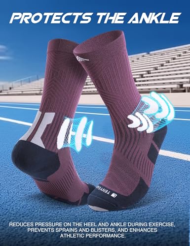 Coolmax Compression Running Socks：20 (13-16 / C-purple Green Lightgrey)