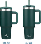 40 oz Tumbler with Handle and 2 Straws, 2 in 1 Lid Insulated Water Bottle - Image 3