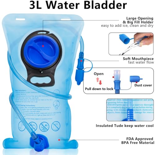 Hydration Backpack with 3L Water Bladder (Dark Emerald)