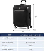 Travelpro Platinum Elite Softside Expandable Checked Luggage, 8 Wheel Spinner - Image 6