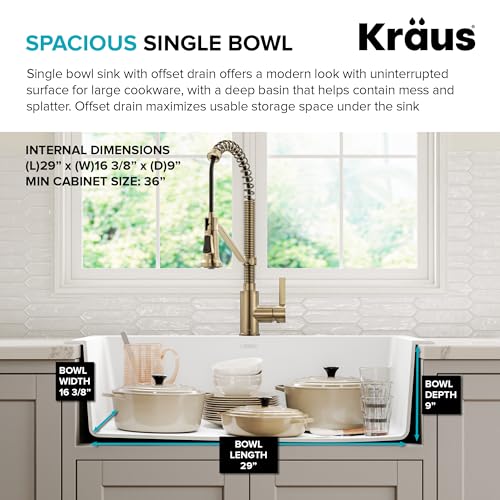 Forteza 33 inch Granite Drop In (Single Bowl Drop In Sink / White)