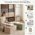 Fabric Storage Bins with Zipper Lids (Gray / Large (Pack of 3))