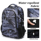 17 Inch Travel Laptop Backpack Water Resistant Hiking Backpack for Men Laptop Bag with USB Charging Port (Camouflage Grey / 17 Inch)